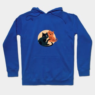 Black and orange cats Hoodie